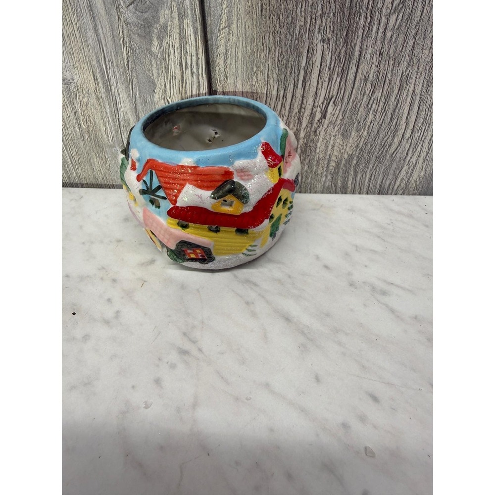 Giftco Inc Ceramic Votive Candle Holder Winter Village Snowy Christmas House Box